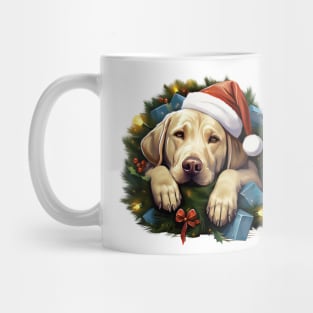 Lazy Labrador Retriever Dog at Christmas Mug